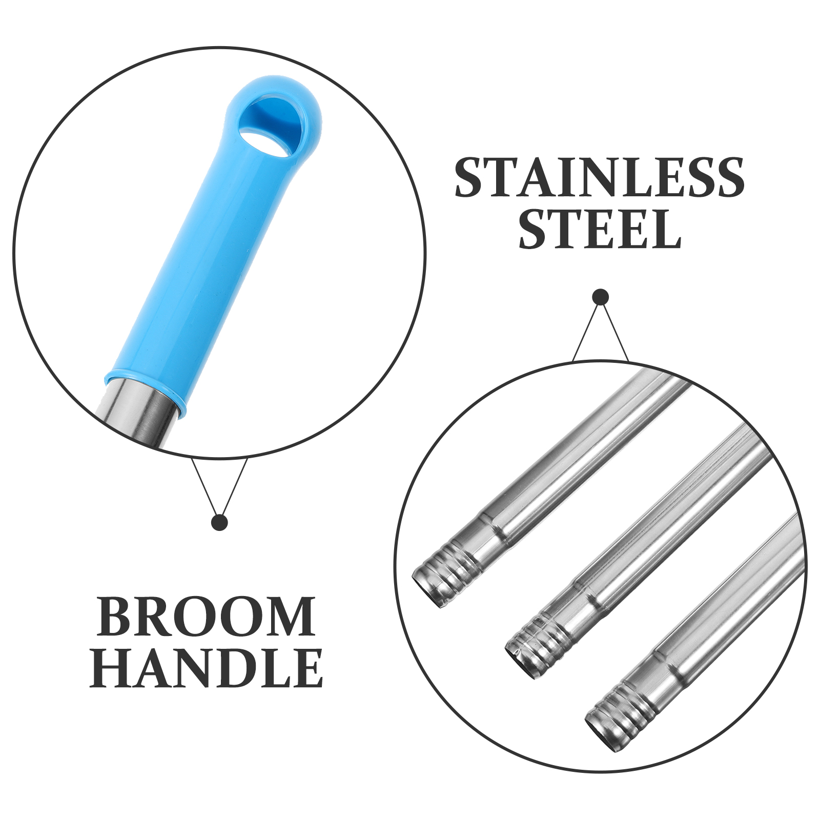 Bezemsteel Accessoires Handvat Met Schroefdraad Eindverlenging Metalen Vloer Mops Paal