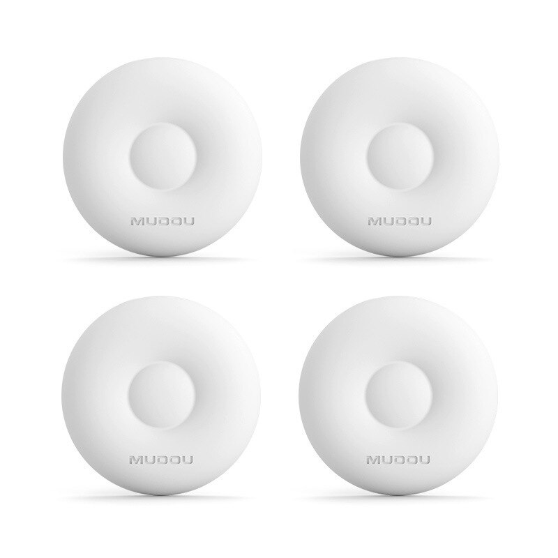 4-piece Air-soft Silicone Anti-collision Stickers Door Handle Anti-collision Pad Protection Cushion Door Rail Wall Guard: WHITE-B