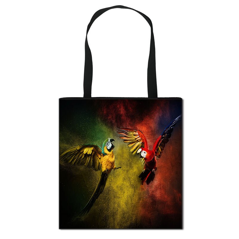 Dames schoudertas met dierenprint, papegaai, dames handtassen, grote casual tassen, dames canvas boodschappentas: Stdyw 04