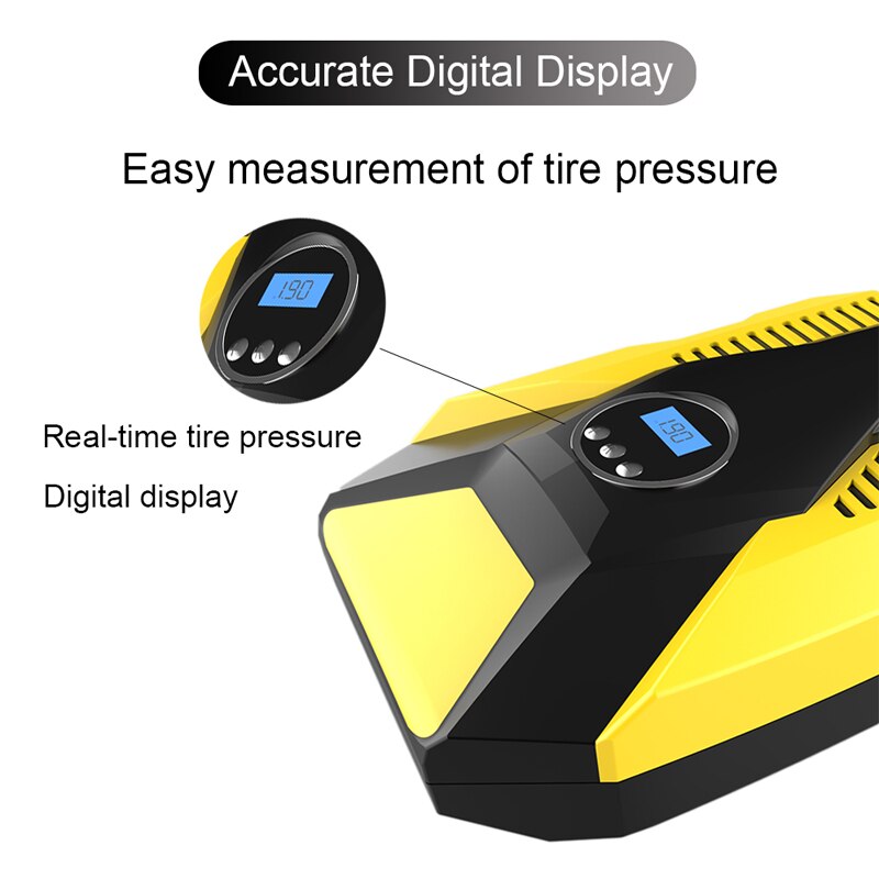 Autoband Opblaasbare Pomp, Draagbare Automatische Digitale Display Dc 12V Luchtcompressor Voor Auto Motorfietsen Fietsen.