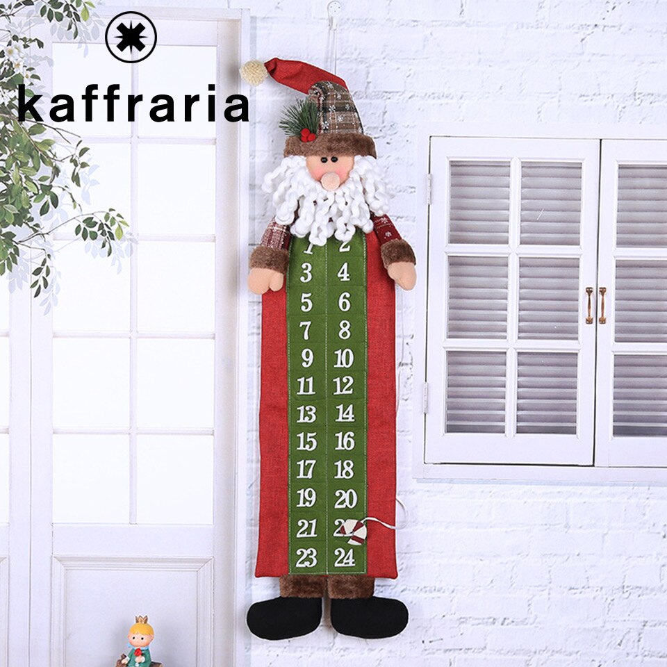 Christmas Calendar Santa Claus and Snowman Non-woven Fabrics Christmas Decoration Cloth Home Decoration Advent Calendar Natal: KJ000194-2