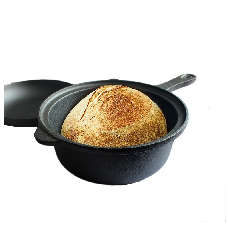 22cm cast iron uncoated frying pan multi-function casserole pot