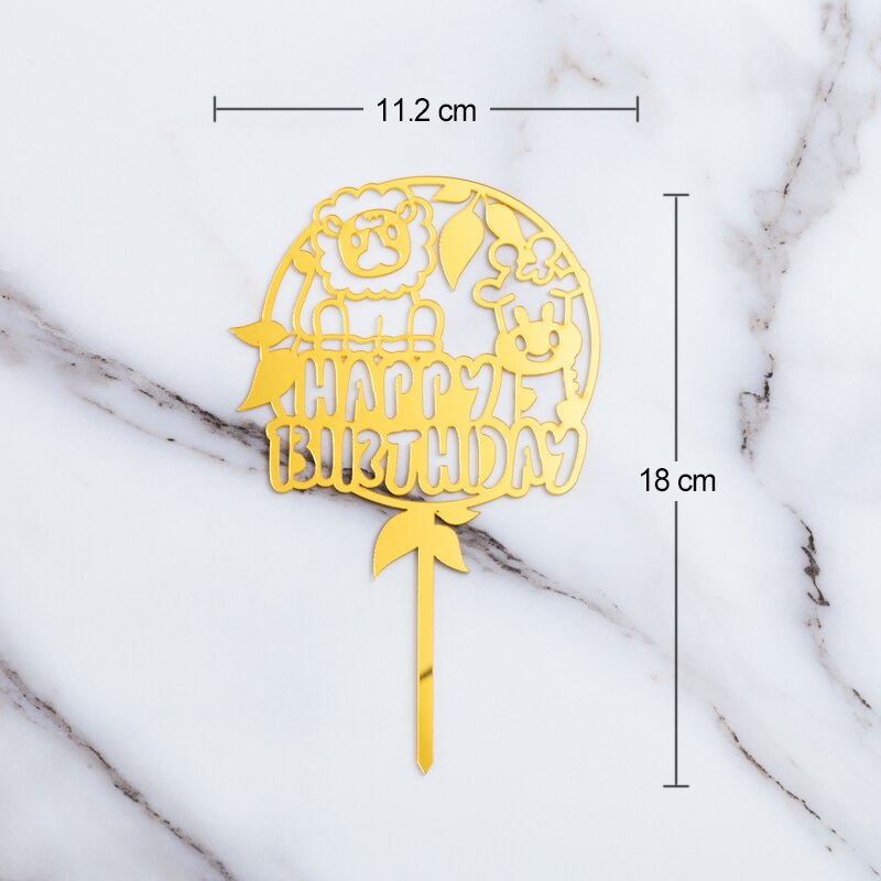 】Safari Theme Cake Topper Happy Birthday Cake Decoration for Kids Jungle Animal Birthday: PT