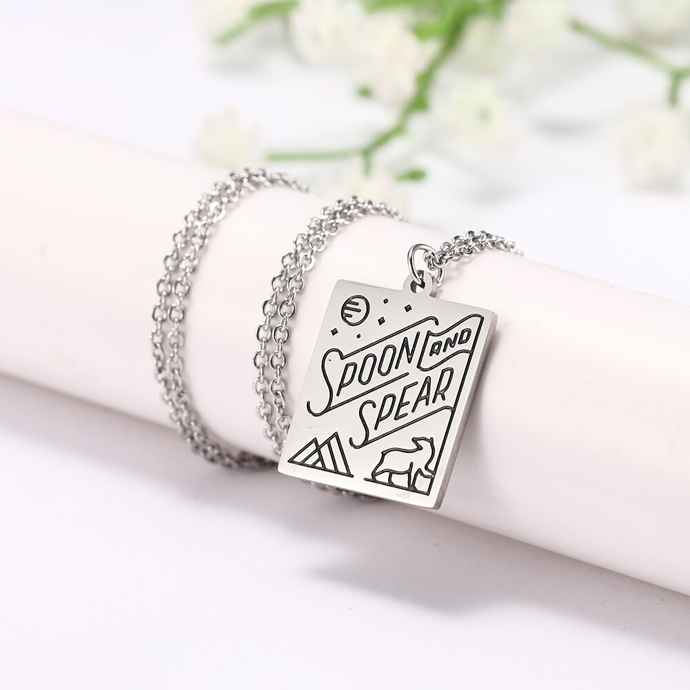 Dawapara Stainless Steel Jewelry Trendy Square Coffee Cup Camping Pendant Necklaces Unisex for Anniversary: ASS2019090208