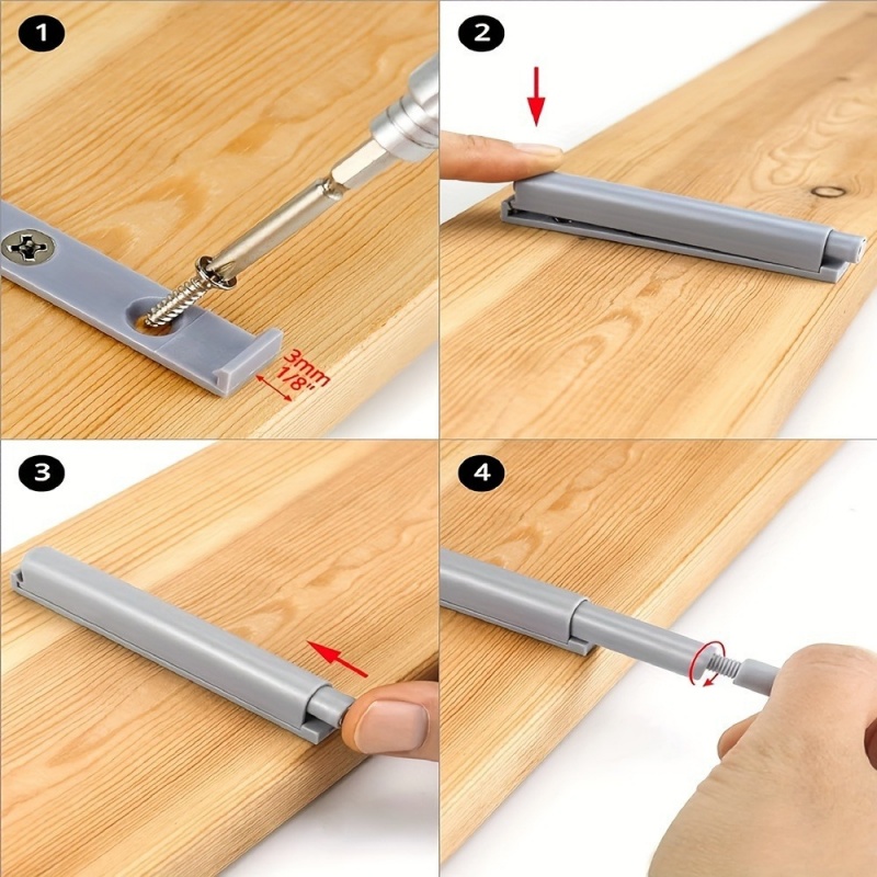 Amortiguadores para armario de cocina, Tope de puerta, cajón, cierre suave y silencioso con mango Invisible, herrajes para muebles del hogar, 5/10 Uds.
