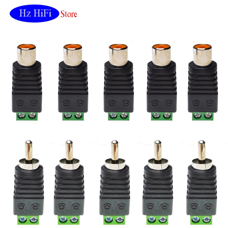 1PCS-50PCS RCA Terminal Block CAT5 To Camera CCTV Video Balun RCA Female Or Male Jack AV Screw Connector