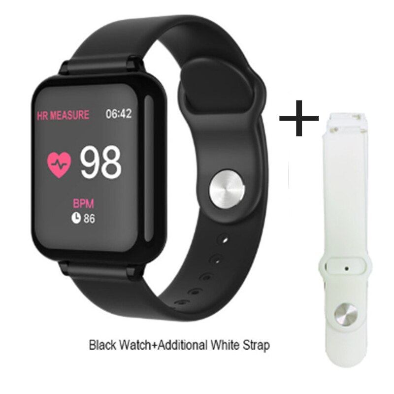 B57 tela colorida inteligente display freqüência cardíaca pressão arterial esportes pulseira ip67 à prova dip67 água informação push watch: bk-Wt