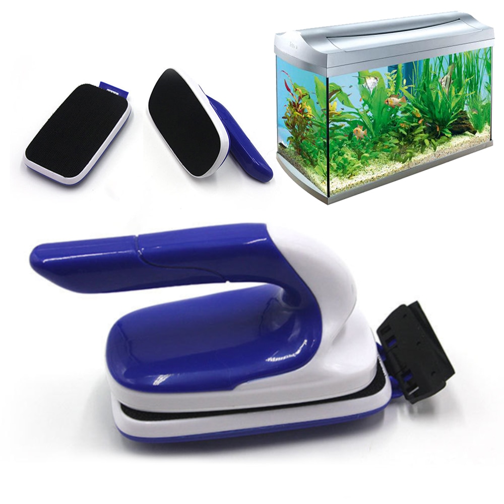 Akvarium vinduespudsning glas alger skraber magnetisk ren børste akvarium glas alger skraber rengøringsværktøj flydende r