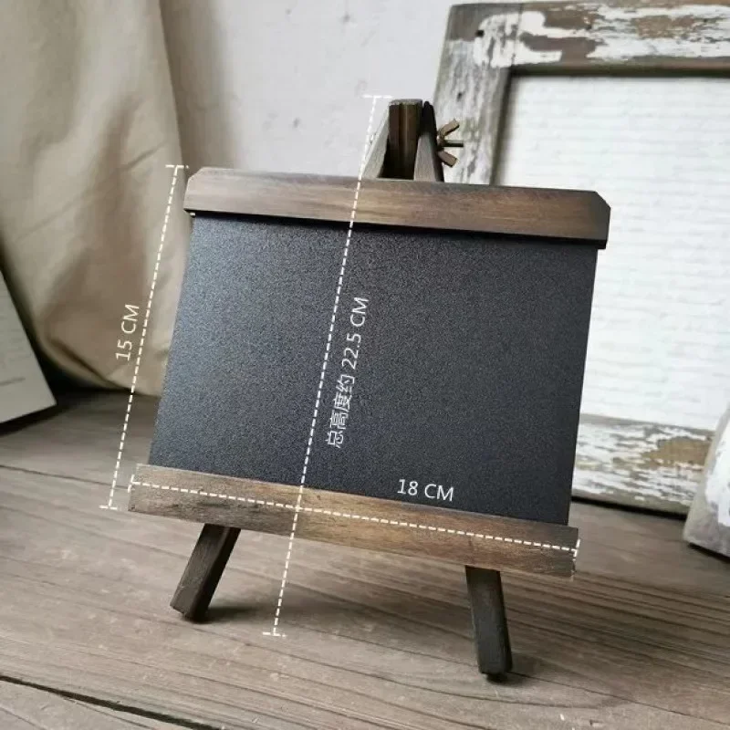 Pizarra pequeña Vintage, tablero de mensajes para mostrador de Bar, decoración de escritorio, pizarra de madera, tablero de mensajes pintado a mano: Negro