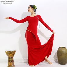 Vestido de baile español para mujer, ropa de práctica de Flamenco, camiseta de varias capas, cola de pez, ESS02