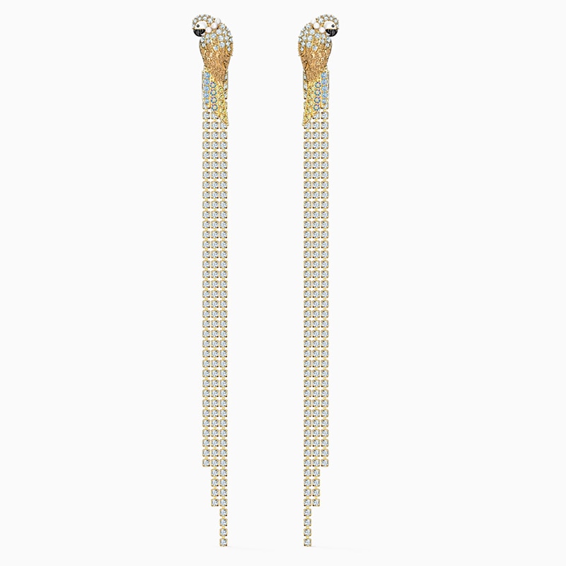 Swarovskis Original 1:1 tropisch Ahorn Blatt und Papagei Sammlung einstellen Schmuck einstellen Halskette und Armbinde Damen