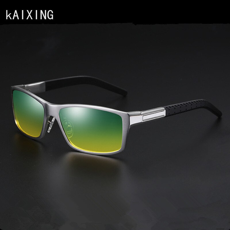 Kaixing aluminium dag- og nattesynsbriller mænd polariserede kørebriller top vintage solbriller kvinder antirefleks zonnebril heren: Default Title