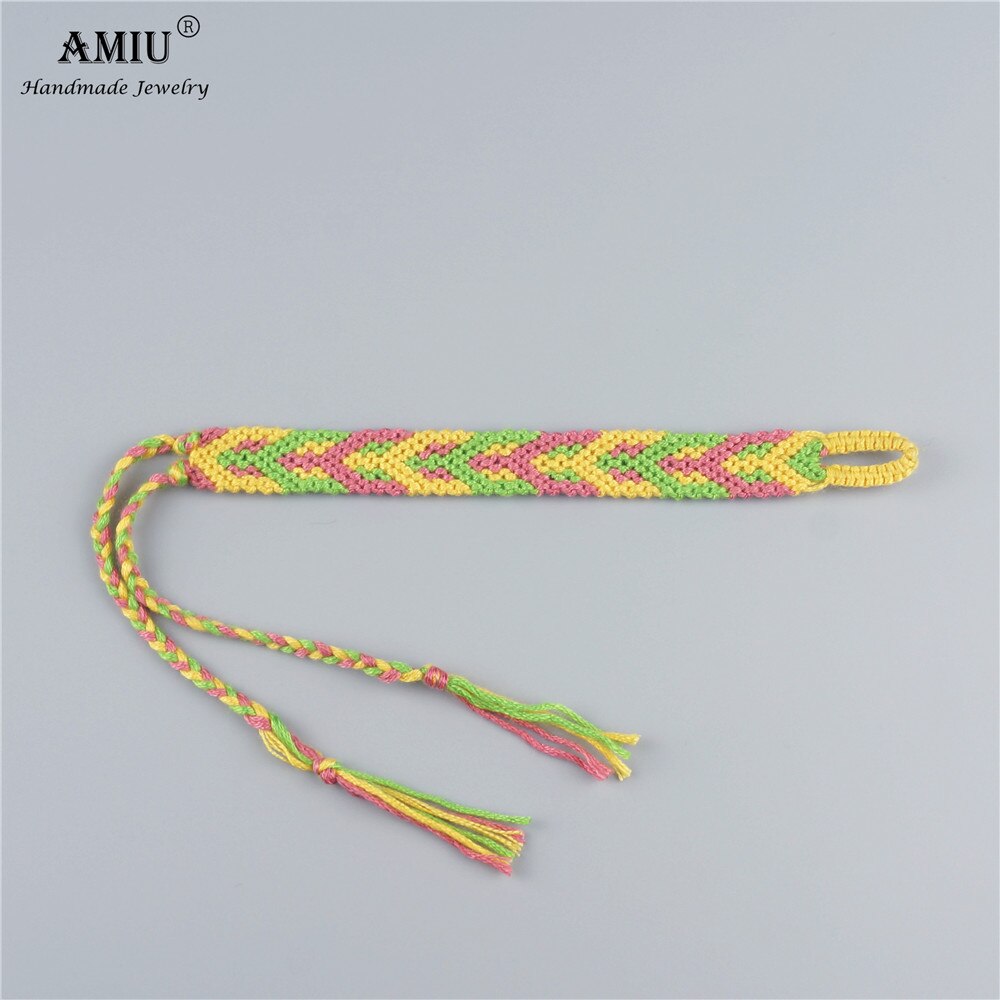 AMIU Andean Freundschaft Armbänder Handarbeit Gewebt Baumwolle Freundschaft Armbänder Macrame Armbinde Boho Stil Fußkettchen wickeln Armbinde: 2