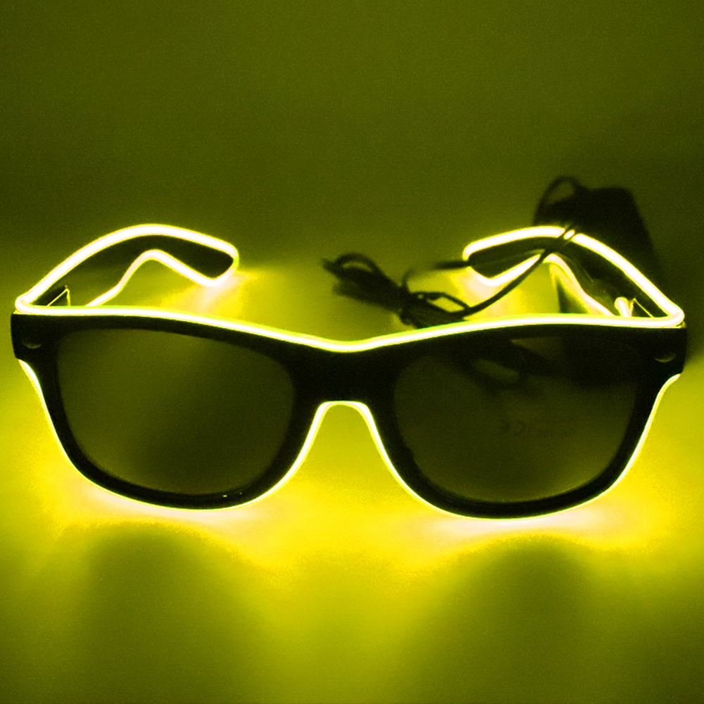 Red LED Glasses Light Up El Wire Neon Rave LED Glasses FOR Party Twinkle Glowing Party Halloween LED Glasses: Yellow