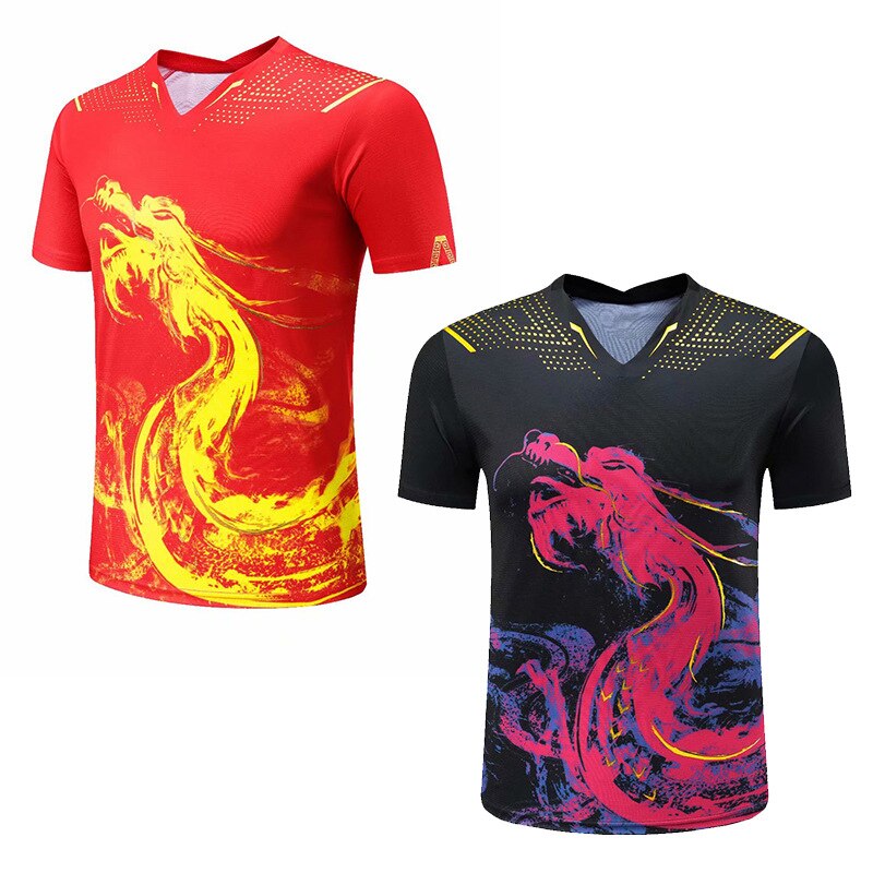 Pingpang China Dragon Tafeltennis Shirts Shirts Droge Fit Mannen Ping Pong T-shirt Tafeltennis Kleding