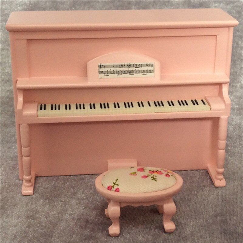 1 Set Miniature Wooden Piano Children's Toys Mini Doll Scale Model for 1/12 Dollhouse Wood 1:24 > 3 Years Old Panghuhu88