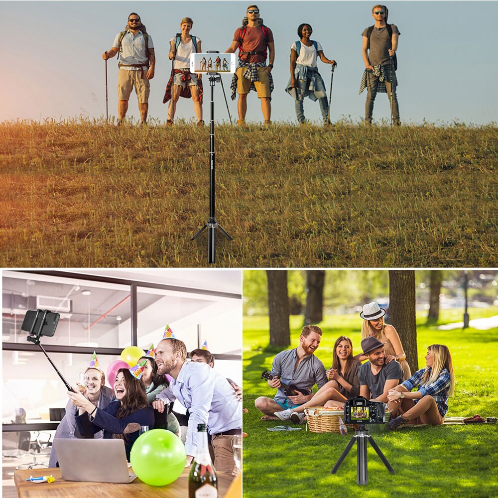 Super Lange Selfie Stok Statief Stand Hand Grip 3in1 met Draadloze Afstandsbediening Monopod Pole Voor Sport Action Camera Motion Camcorder