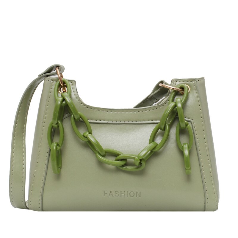 French Underarm Bag Texture Popular Women's Bag Style Non-Mainstream One-Shoulder Baguette Bag YUBAI: Green