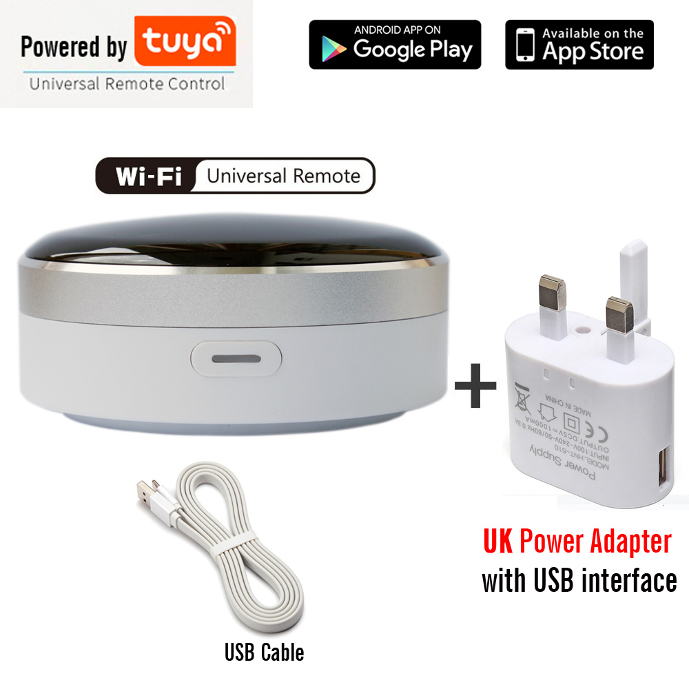 Tuya Smart Home Automation Universal IR Remote Control WiFi + Infrared Controller Switch Google Home Alexa Siri Voice Control: Add UK adapter