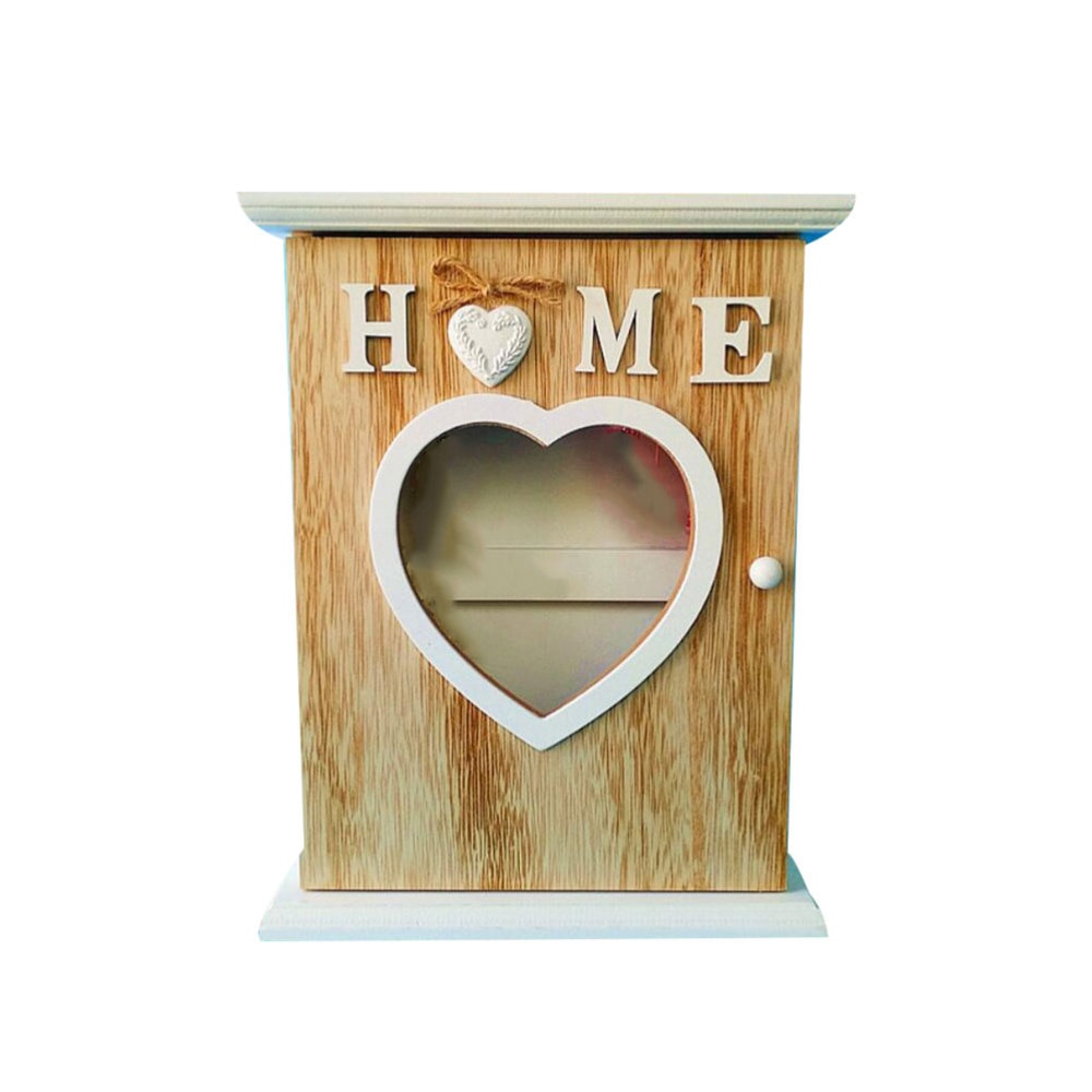 1pc Key Box European Style Wall Mounted Wooden Key Case Key Holder Hanging Hook Jewelry Organizer for Home