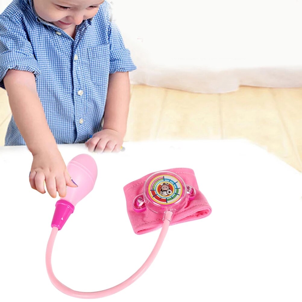 Juego de juguete educativo para niños pequeños, estetoscopio de simulación de juego de rol, presión arterial, juguetes educativos de aprendizaje
