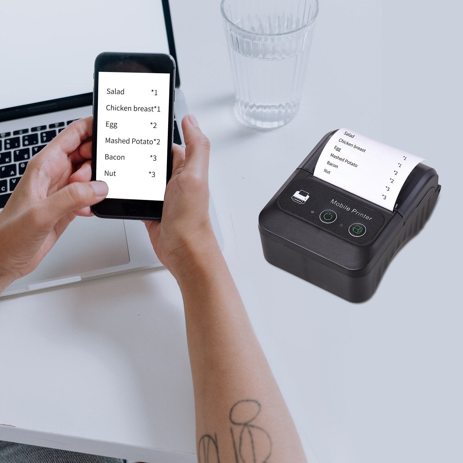 Aibecy Portable Label Maker - 58mm BT Wireless Bluetooth Thermal Printer for Shops