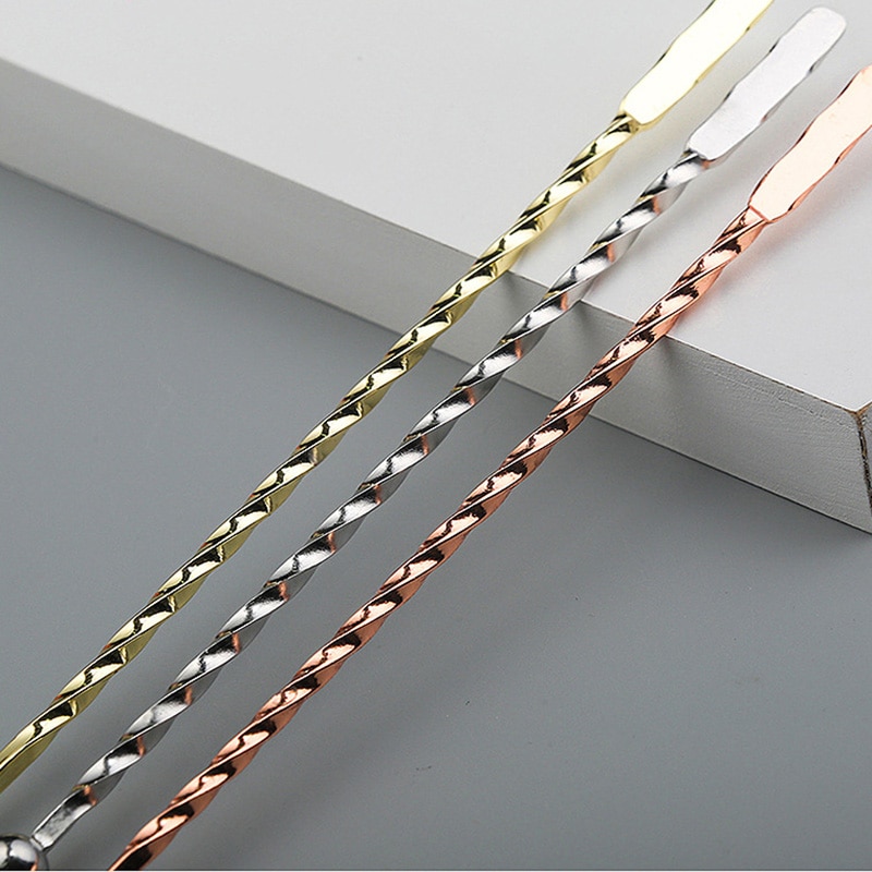 Stainless Steel Beverage Stir Spiral/Straight Cocktail Juice Coffee Bar Bartender Tool
