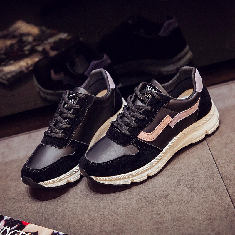 MCCKLE, zapatillas gruesas para mujer, zapatos casuales para papá, , zapatos para caminar con plataforma de malla con cordones para mujer, cómodos, a la , nuevos zapatos para caminar para mujer: black / 7.5