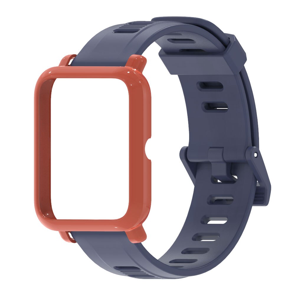 Handledsrem för huami amazfit bip s armband 20mm klockband skydd armband för amazfit bip 1s skyddsfodral för bip s: Midnattsblå orange