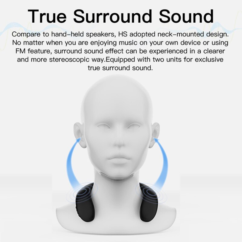 Xiaomi Youpin Wireless Bluetooth Neck Speaker Portable FM Radio 3D Surround Music Player Speaker With Microphone