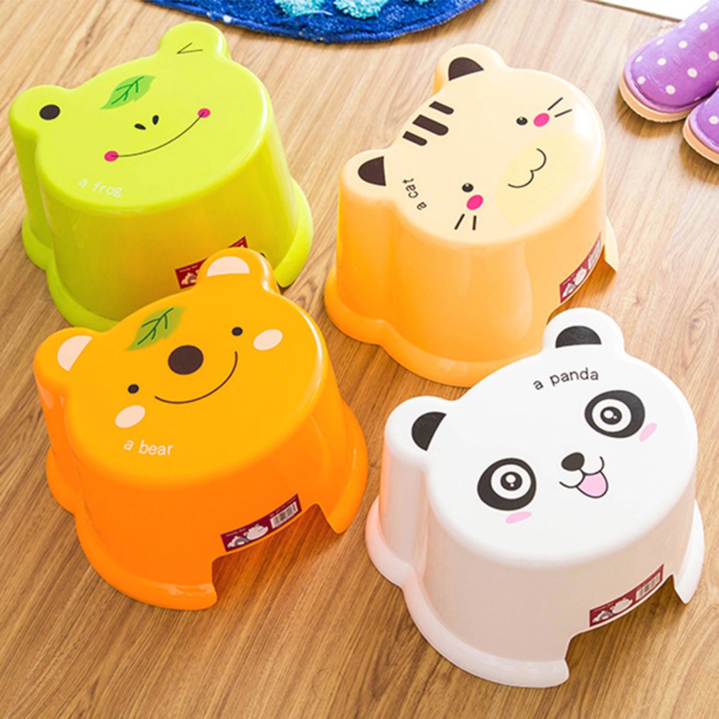 Cute Living Room Thick Plastic Stool Bathroom Bath Bench Cartoon Children Toddler Bench Shoes Bench Stool