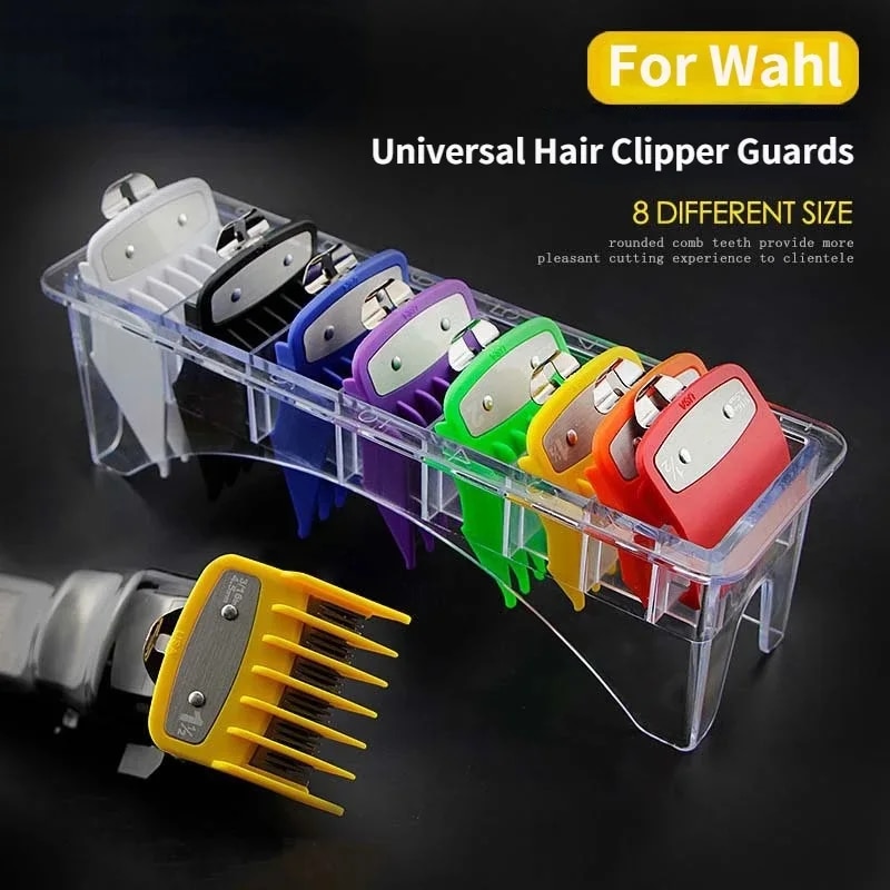 8 unids/set peluquero cortadora de pelo peines guía para cortadora Wahl accesorio corte de pelo peine limitado herramientas de corte de pelo de salón