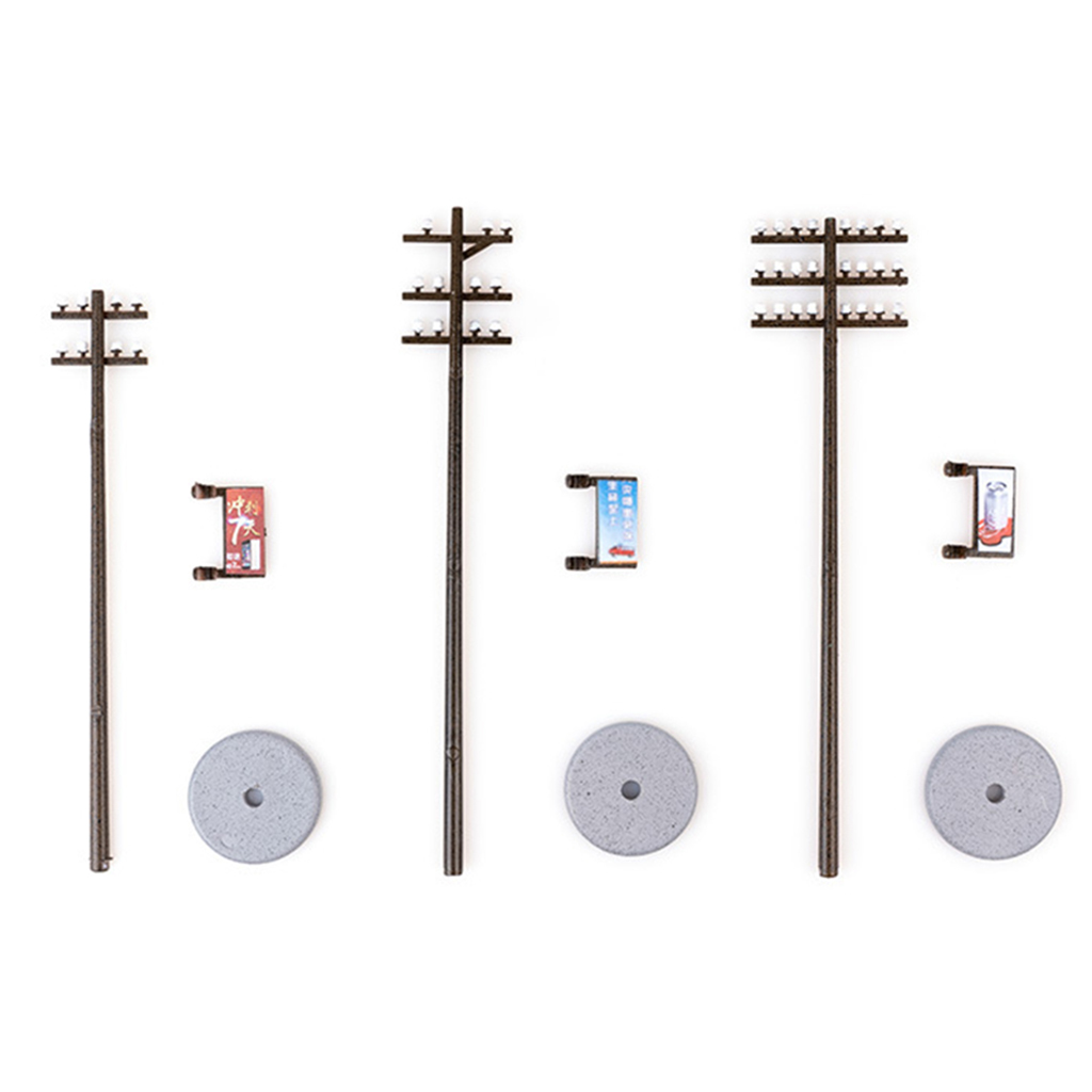 10x Plastic Electric Line Pole Model for Train SCENERY 1:100 HO TT Scale