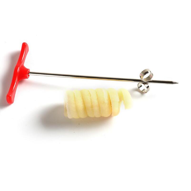 1 st grönsaker spiral kniv potatis morot gurka sallad hackare manuell spiral skruv skärare skärverktyg