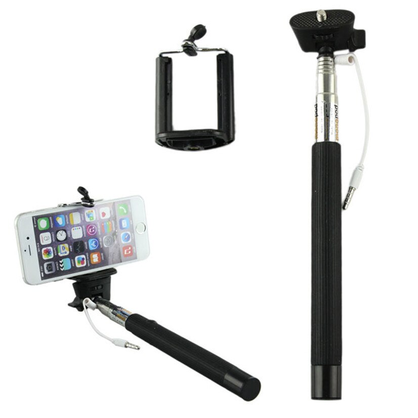 Selfie Monopod Uitschuifbare Stok Kabel Nemen Pole Handheld Houder W/Remote Knop Mosunx Futural Digitale F25