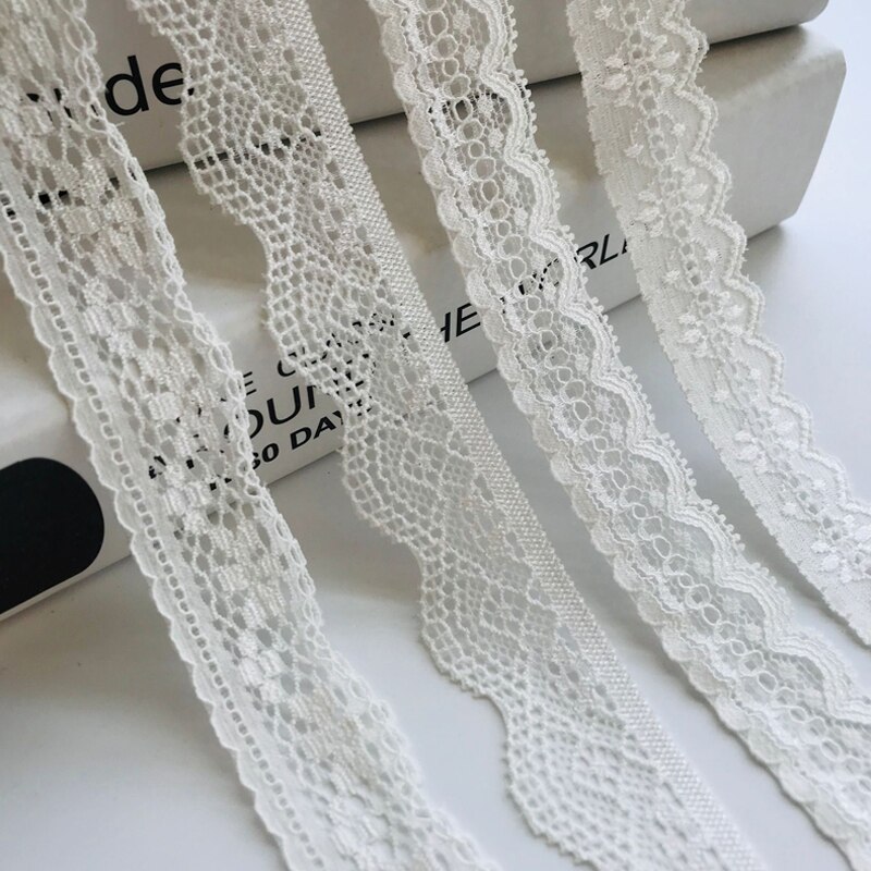 Wit Geborduurde Kant Trim Linten Stof Bruiloft Diy Kleding/Cadeaupapier