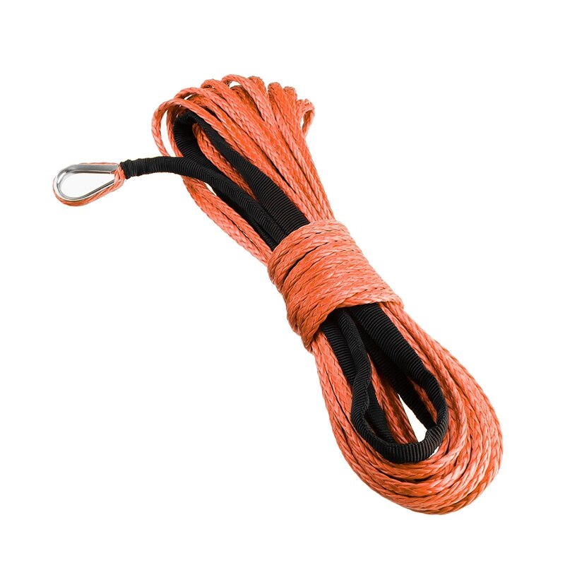 15m * 5mm Traktion Winde Seil Kabel Synthetische Faser 7000lbs Mit Mantel Auto Waschen Und Wartung Seil Für ATV UTV aus-Straße: Orange