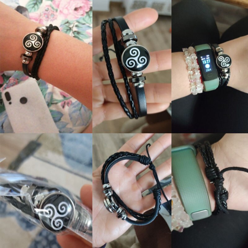 Nowa moda Teen Wolf Triskele bransoletka Steampunk Triskelion Allison Argent szklana kopuła ręcznie skórzane bransoletki bransoletki