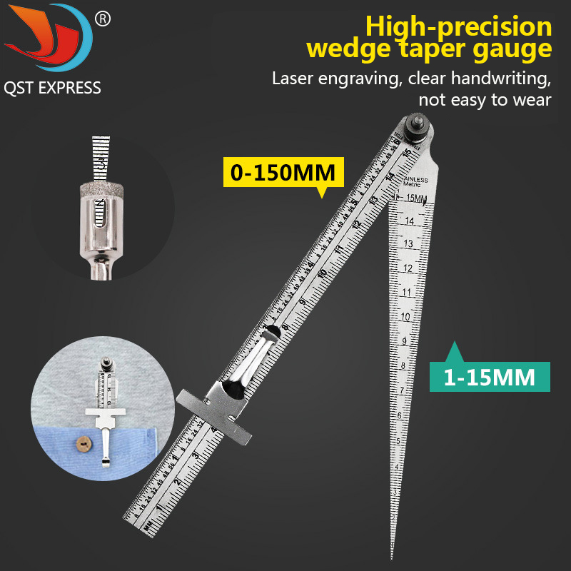 Steel ruler stainless steel feeler gauge wedge taper gauge inner diameter hole diameter high precision hole gauge