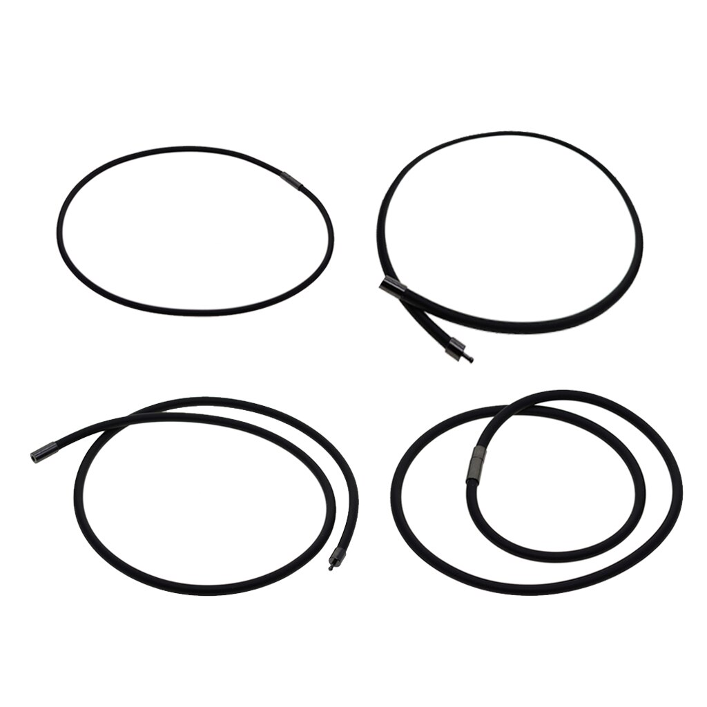 4mm Black Rubber Cord Necklace Jewelry with Snap Closure 45/50/55/60cm