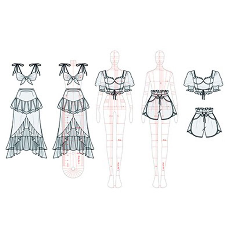 Women Drawing Ruler Figure Drawing Template For Sketch Template Painting