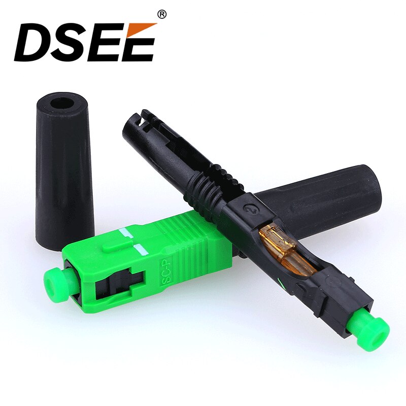 100pcs FTTH SC APC Single Mode Fiber Optic SC APC Quick Connector SC APC FTTH Fiber Optic Fast Connector