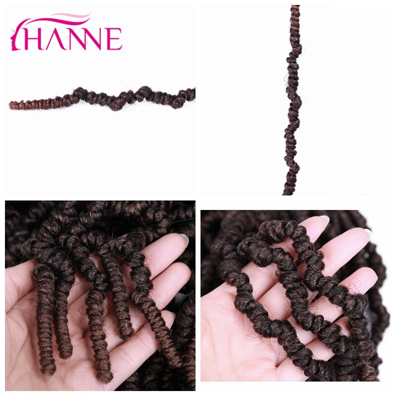 HANNE Synthetic Hair Crochet Passion Twist 15 Strands in One Bulk Black Brown Extensions Wigs For Black Women