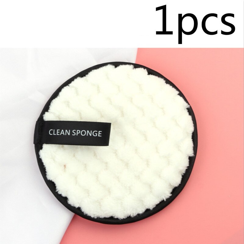 Double Sided Sponge Soft Flannelette Makeup Remove Puff Women Lady Beauty Makeup Wash Facial Cosmetic Tool: white