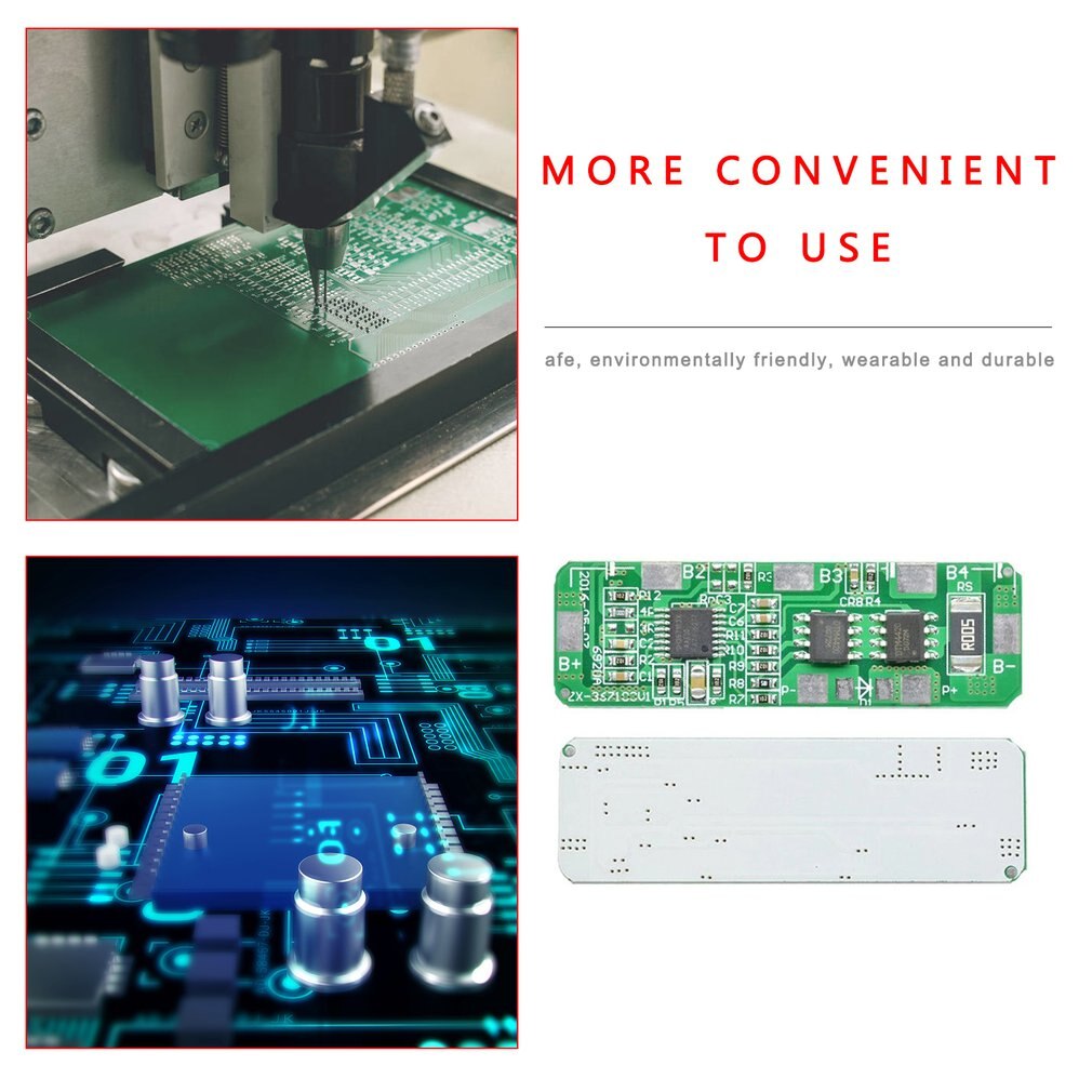 4S 4A-5A 18650 Lithium Batterij Bescherming Boord 4-Pack Bms Pcb 4.25-4.35V 2.3-3.0V 4A-5A Pcb Bms Bescherming Boord