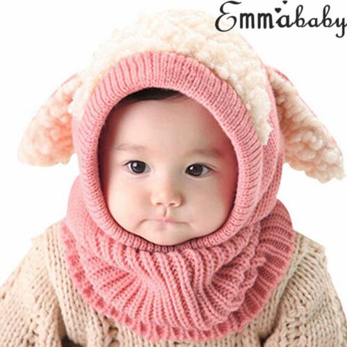 Emmababy 6-36M Pasgeboren Kids Baby Jongen Meisje Bont Pom Hoed Winter Warm Knit Bobble Beanie cap Sjaal