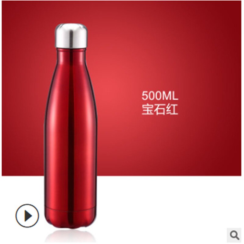 Botella Agua Acero Inoxidable, 500ml Termo Cafe de VacíO de Doble