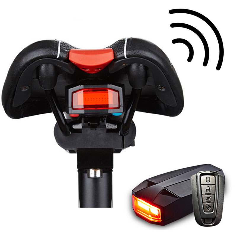 4 in 1 Anti-diebstahl Fahrrad Sicherheit Alarm Drahtlose Fernbedienung Warner Rückleuchten Schloss Warner Wasserdichte Fahrrad lampe Zubehör