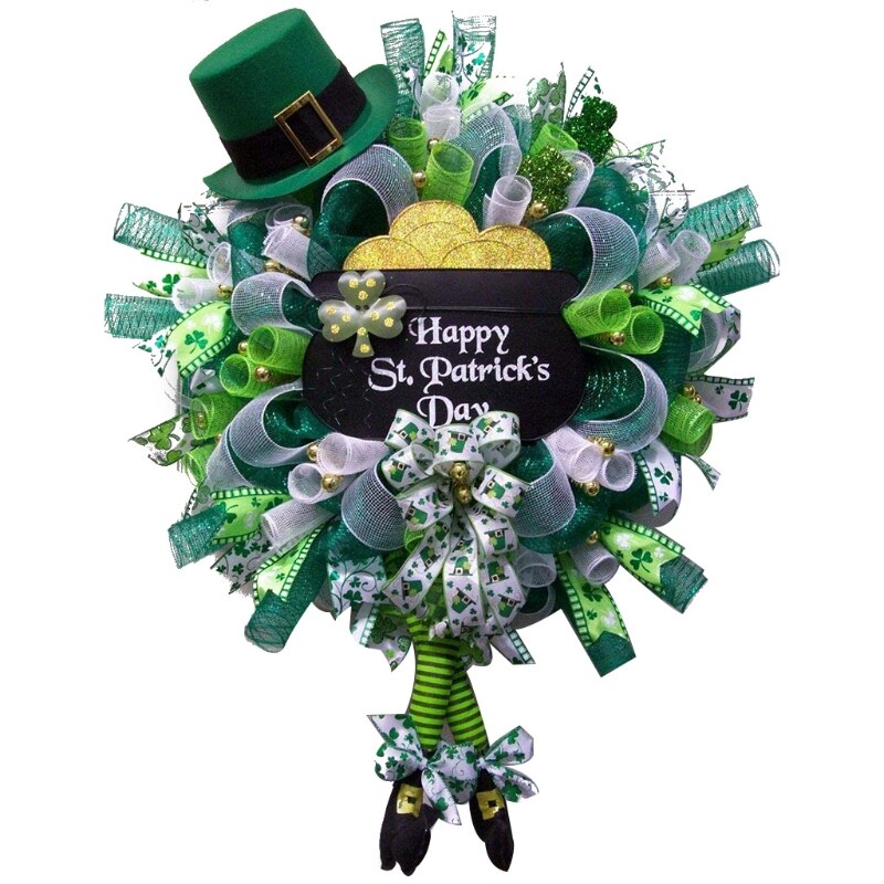 Patrick's Day Hanging Ornaments,Patrick's Day Wreath for Front Door Decorations for Patrick' Classroom Farmhouse