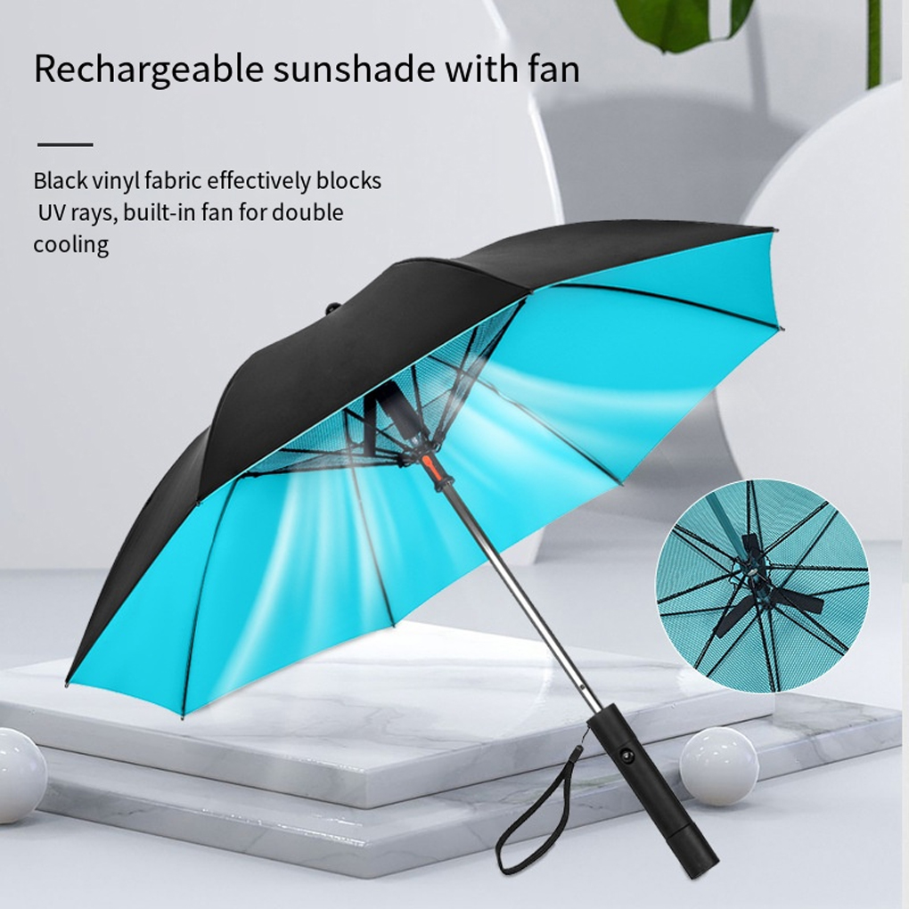 Draagbare USB Oplaadbare Paraplu Met Ventilator En Mist Spray 3 in 1 Koeling Zomer Zonnescherm Fan Bumbershoot Uv Blokkerende Paraplu